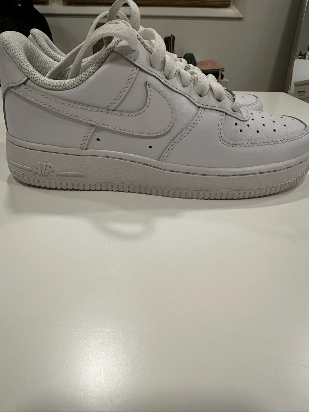 Nike Air Force One White Low-Top Sneakers with Swoosh